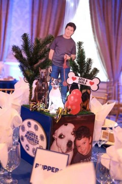 Dog Themed Centerpiece with Custom Cutouts for Everything Boy Themed Bar Mitzvah