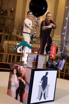 Karate Themed Centerpiece with Custom Cutouts for Everything Boy Themed Bar Mitzvah