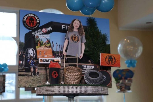 Spartan Themed Diorama Centerpiece for Everything Girl Themed Bat Mitzvah