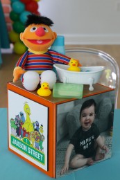 Ernie Themed Sesame Street Centerpiece with Custom Logo & Photos