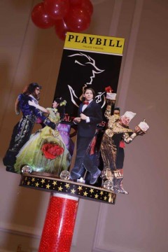 Beauty & The Beast Themed Diorama Centerpiece for Broadway Themed Bar Mitzvah