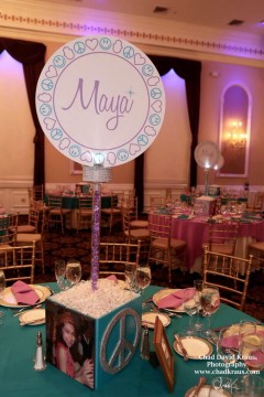 Custom Photo Cube Centerpieces with Blowup Logo