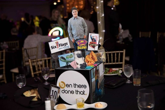 Amusement Park Themed Centerpiece with Custom Cutouts for Everything Boy Themed Bar Mitzvah