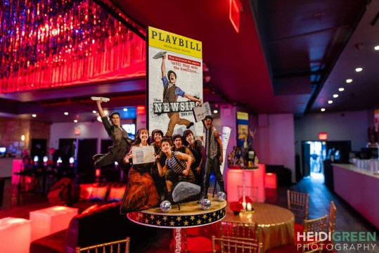Newsies Playbill Themed Diorama Centerpiece for Broadway Themed Mitzvah