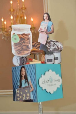 Cookie Themed Photo Cube Centerpiece for Baking Themed Bat Mitzvah