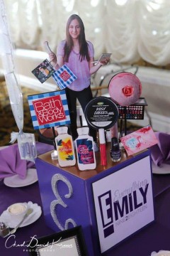 Makeup Themed Centerpiece for Everything Girl Themed Bat Mitzvah