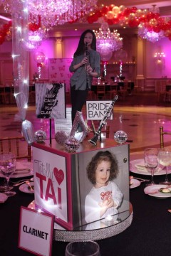 Music Themed Cube Centerpiece with Custom Logo & Themed Topper