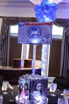 Candy Themed Centerpiece with Photo Cube & Blowup Candy Images