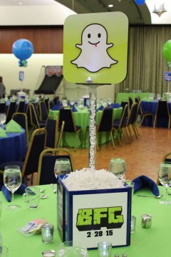Snapchat Themed Centerpiece for Technology/App Themed Bar Mitzvah