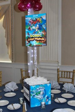 Sonic Themed Centerpiece for Video Game Themed Bar Mitzvah