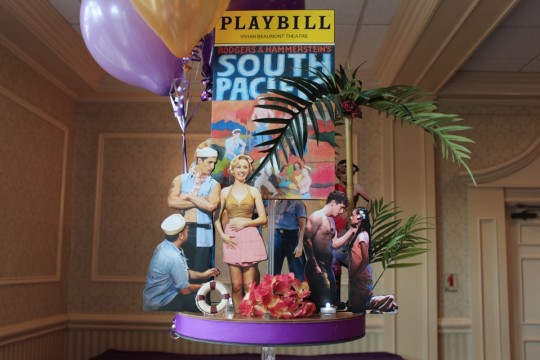 Broadway Themed Bat Mitzvah Centerpiece with Cutout Characters & Playbill