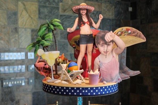 Beach Travel Themed 3D Diorama Centerpiece for Travel Themed Bat Mitzvah
