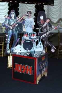Music Themed Bar Mitzvah Centerpiece with Cutout Topper Scene