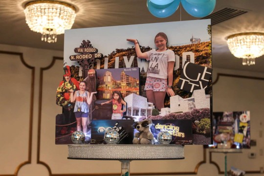Hollywood Themed Travel Diorama Centerpiece with Photos