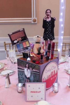 Makeup Themed Photo Cube Centerpiece for Everything Girl Bat Mitzvah