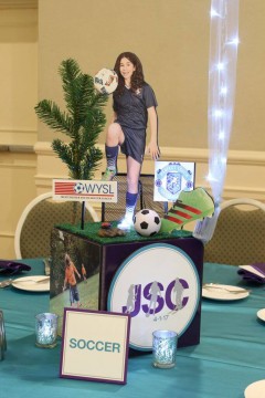 Soccer Themed Centerpiece for Everything Girl Themed Bat Mitzvah