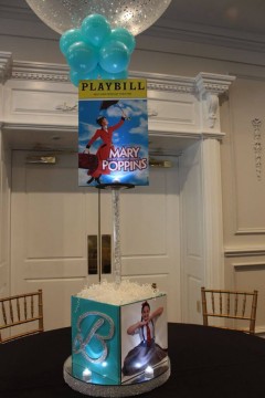 Broadway Themed Centerpiece with Cube Base & Blowup Playbill