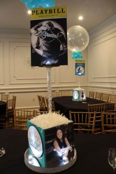 Broadway Themed Centerpiece with Cube Base & Blowup Playbill