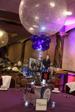 Movie Themed Centerpiece with Custom Logo & Themed Topper