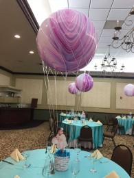 Hot Air Balloon Centerpiece with Cutout Photo in Basket