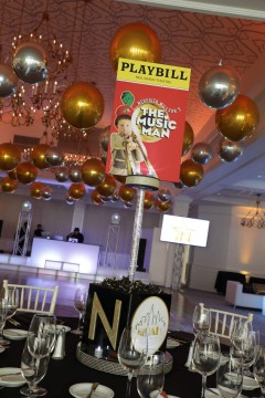 Playbill Centerpiece with Custom Cube Base for Broadway Themed Bar Mitzvah
