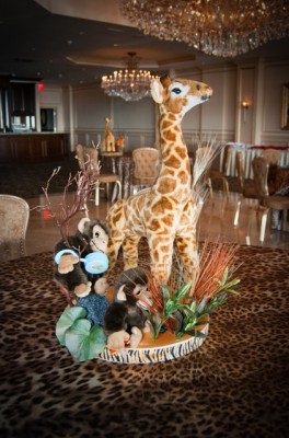 Baby Shower Jungle Centerpiece with Giraffes & Monkeys