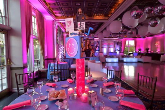 Dance Themed Centerpiece for Everything Girl Themed Bat Mitzvah at VIP Country Club
