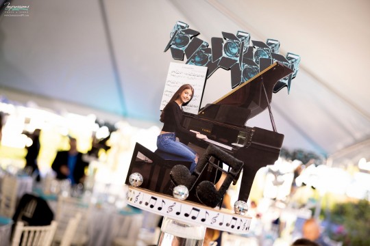 Custom Piano Diorama Centerpiece for Music Themed Bat Mitzvah