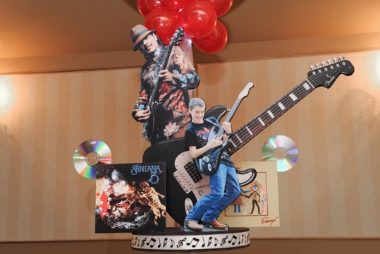 Rock & Roll Music Centerpiece with Photo Cutouts & Album Covers