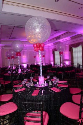 Club Themed Bat Mitzvah with Hot Pink Uplighting