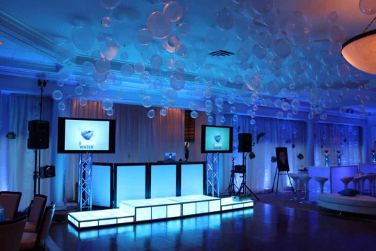 Underwater Bat Mitzvah with Blue LED Room Lighting
