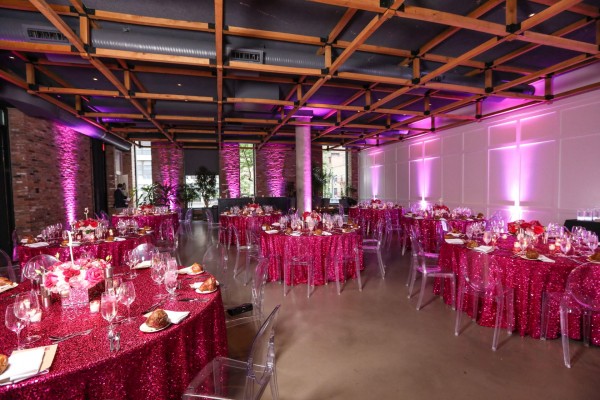 Light Pink LED Uplighting for Bat Mitzvah at Second Floor, NYC